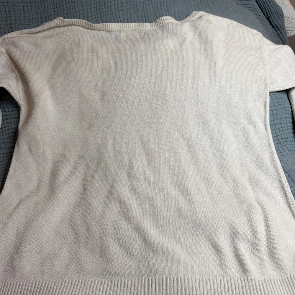 Vintage Y2K Hollister‎ Off White Boat Neck Light Weight Knit Long Sleeve Sz Med